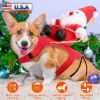 Pet Christmas Costumes Red Winter Coat for Dog Riding Santa Claus with Bell Clothes New Year Outfit Cosplay Costumes Party Dress Up For Cats